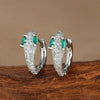 2pcs Stainless Steel Green Crystal Zirconia Snake Hoop Earrings for Women Punk Hip-hop Chic Animal Party Jewelry - Image 7