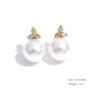 Imitation Pearls Drop Stainless Steel Golden Korean Hoop Earrings Charms Jewelry Gift - Image 22