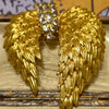 Skeds Vintage Women Men Classic Feather Golden Crystal Brooch Badges Retro Lady Palace Sparkly Accessories Pin For Woman Man - Image 5