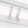 Flower Pendant Huggie Hoop Earrings in Stainless Steel with Gold-Tone or Silver-Tone Options - Image 7