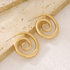 Metal Texture Conch Spiral Stud Earrings Women Stainless Steel Beach Seaside Holiday Summer Jewelry Gifts - Image 3