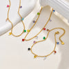 Colorful Cubic Zirconia Anklet Bracelet for Women, Adjustable Stainless Steel Foot Chain Anklets Beach Jewelry - Image 3