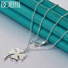 Silver Four-Leaf Clover Pendant Necklace 16-30 Inch Chain For Woman Wedding Charm Jewelry - Image 2