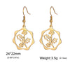Birth Flowers Dangle Earrings Stainless Steel Gold Color Daisy Rose Snowdrop Women's Floral Earring Jewelry Birthday Gift - Image 17