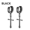 1 Pairs Punk Stainless Steel Stud Earrings Black Earrings Set For Men Women Vintage Hip Hop Piercing Ear Jewelry Accessories - Image 8