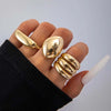 4Pcs/Set Silver Color Irregular Geometric Open Rings For Women Men Punk Metal Adjustable Knuckle Joint Ring Jewelry - Image 10