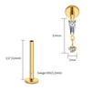 Titanium Baguette Cartilage Earring 16G CZ Dangle Helix Earlobe Labret Stud Flat Back Piercing Jewelry - Image 20