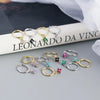 Silver Rainbow Tassel Four Petal Flower Drop Stud Earrings for Women Sweet Girl Ear Bone Jewelry Accessories - Image 3