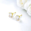 Jewelry Single Round Clear CZ Stud Earrings for Women Gold Plated Cubic Zircon - Image 8