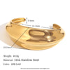 316L Stainless Steel Polished Dome Open Cuff Bracelet Gold Plated Exaggerated Jewelry For Women Gift - Image 7
