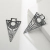 Vintage Triangle Hoop Earrings for Women Cross Stainless Steel Jewelry Moon Accessories Birthday Mother Gifts - Image 2