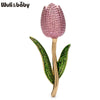 Enamel Tulip Flower Brooches Pins For Women Lady 2-color Pretty Plants Party Office Brooch Pins Gifts - Image 2