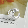 Silver Matte Finish Moon Open Rings For Women Ladies Jewelry Accessories Jewellery Argent - Image 4