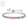 Noble Silver Bracelet Chain Color Crystal Hand Jewelry For Women Charm Wedding Gift Party 18cm - Image 10