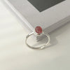 Silver Rings For Women Simple Vintage Handmade Adjustable Finger Strawberry Ring Band Female Gift - Image 3