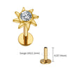 Titanium 16G Sunflower Cartilage Stud Earring with CZ Flower Helix Tragus Conch Piercing Jewelry - Image 10