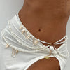 KunJoe Hollow Net-like Imitation Pearl Chest Chain Waist Chain Summer Beach Conch Starfish Pendant Tassel Bikini Body Jewelry - Image 7