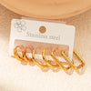 316L Stainless Steel 6 Pieces Irregular Circle Earring for Women Simple Temperamental Jewelry Gifts - Image 6