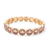 Happy Bangle Paved Diamond Enamel Beaded Bracelets For Women Boho Gold Color Elastic Bracelets - Image 12