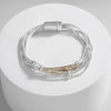 Charm Two Tone Metal Tube Beads Bracelet Multilayer Silver Color Snake Chain Bangles Bracelets Men Female Jewelry Gifts - Image 6