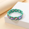 Colorful 15mm Crystal Elastic Bracelet Enamel Stretch Rhinestone Bangle Tile Bead Bracelet for Women Jewelry - Image 2