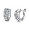 Silver Color Cross Hoop Earrings for Women Full Crystal Cubic Zirconia Statement Female Earrings Trends Jewelry - Image 5
