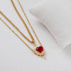2PC Gothic Punk Sword Heart Creative Two Tone Couple Necklace Ladies Sparkling Heart Dagger Pendant Jewelry Gift - Image 2