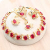 Blue Zircon Silver Jewelry Sets Bridal Gold Color Wedding For Women Earrings Rings Pendant Necklace Stone Bracelets Set - Image 9