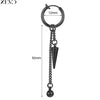Zemo 1 PC Punk Stainless Steel Clip-on Earrings Long Tassel Pendant Earring Taper Cross Feather No-Pierced Fake Piercing 12/14MM - Image 22