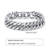 10/12/15MM Width Stainless Steel Cuban Chain Bracelets for Men, Silver Color Hip Hop Male Boy Wristband Dad Gift - Image 4