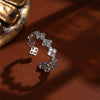 French jewelry gold plated flower zircon open ring elegant women's daily work accessory - Image 5