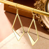 Gold Plated Lightweight Statement Rhombus Drop Earrings Leverback Hook Earing for Women Mom Girls - Image 2