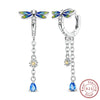 Silver Hoop Earrings Shining Star Moon Square Bow Stud Earrings for Women Jewelry Accessories - Image 21