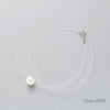 Silver Zircon Crystal Pearl Pendant Choker Necklace Transparent Fishing Line Jewelry For Women - Image 9