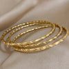 3pcs/set Chic Twist Stainless Steel Wrist Cuff Bangle Bracelet For Women Men Stackable Charms Jewelry Gifts - Image 3