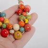 Colorful Handmade Ceramic Bead Necklace Adjustable Boho - Image 12