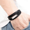 Xqni Multi-layer Braided Leather Wrap Bracelet Men Cool Stainless Steel Casual Buckle Bracelet Jewelry Accessories Gift - Image 2