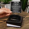 To My Son Stainless steel multi-layer woven bracelet men's titanium steel leather bracelet engraved gift set - Image 2