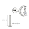 Titanium 16G CZ Moon Cartilage Earring Tiny Crescent Moon CZ Dangle Helix Tragus Conch Stud Ear Piercing - Image 12