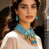 Statement Vintage Pearls Chocker Necklace&Earrings for Women Wedding Party Jewelry - Image 5