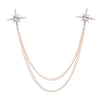 Korean Rhinestone Star Brooch Collar Pin for Men Women Shirt Tassel Chain Lapel Pins Decorative Jewelry Accessory - Image 1