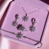 Retro Multi-colored Opal Micro-inlay Zircon Star Pendant Dangle Earrings Necklace Rings Bracelet Set for Women Jewelry Sets Gift - Image 2