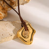 Geometric Pendant Necklace with Wax Cord and Metal Finish Options - Image 6