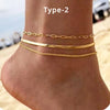 Gold Plated Ankle Bracelets for Women, Stainless Steel Cuban Link Chain Layered Anklet Set for Teen Girls Jewelry - Image 9