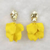 Gold Color Metal Leaf Acrylic Petal Flower Drop Earrings For Women Rose Pink Blue Orange Green Colors - Image 13