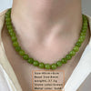 Green Stone Round Beads Necklace French Jewelry For Girls Women's Sexy Collarbone Chain Accessories - Image 8