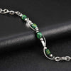 Green Stone Bracelet for Men, Stainless Steel Double-layer Chain Bracelet, Hip Hop Punk Jewelry Gifts - Image 5