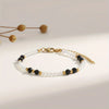 Faceted Bead Bracelet with Square Stainless Steel Spacers - Image 15