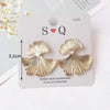 Ginkgo Biloba Dangle Earrings for Women Gold Color Metal Statement Drop Earrings Boucle D'Oreille Unusual Earrings - Image 8