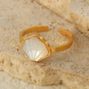 Shell Imitation Pearl Necklace Earring Ring Jewerly Set for Women Girl Stainless Steel Valentine's Day Gift - Image 3